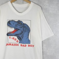画像1: 90's "T-REX JURASSIC BAD BOY" 映画パロディ 恐竜プリントTシャツ (1)