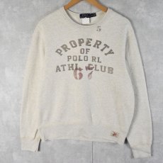 画像1: POLO Ralph Lauren "PROPERTY OF POLO RL ATHL CLUB 67" ステンシル風プリントスウェット M (1)