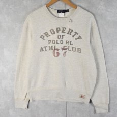 画像1: POLO Ralph Lauren "PROPERTY OF POLO RL ATHL CLUB 67" ステンシル風プリントスウェット M (1)