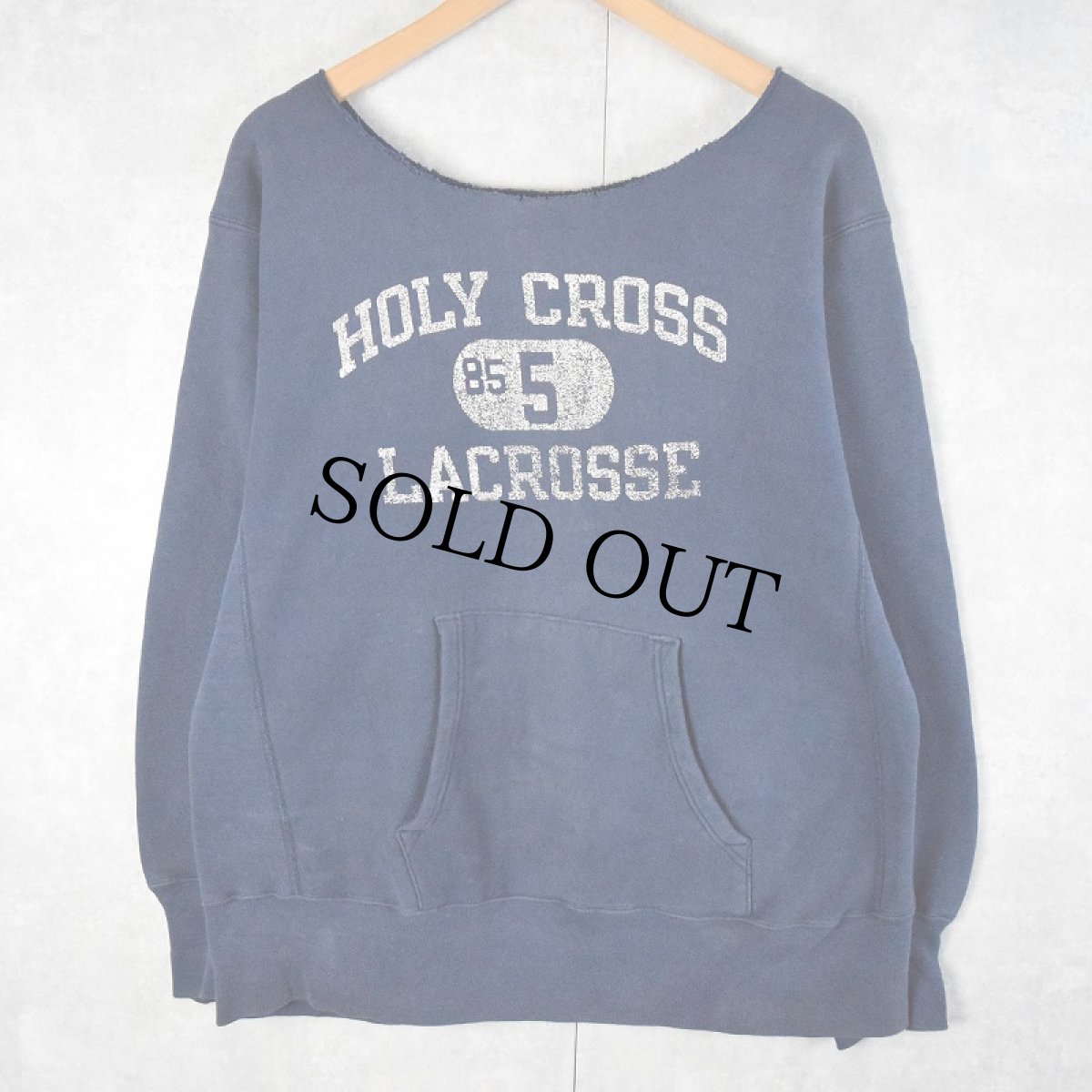 画像1: 80〜90's "HOLY CROSS LACROSSE" カットオフ プリントスウェット (1)