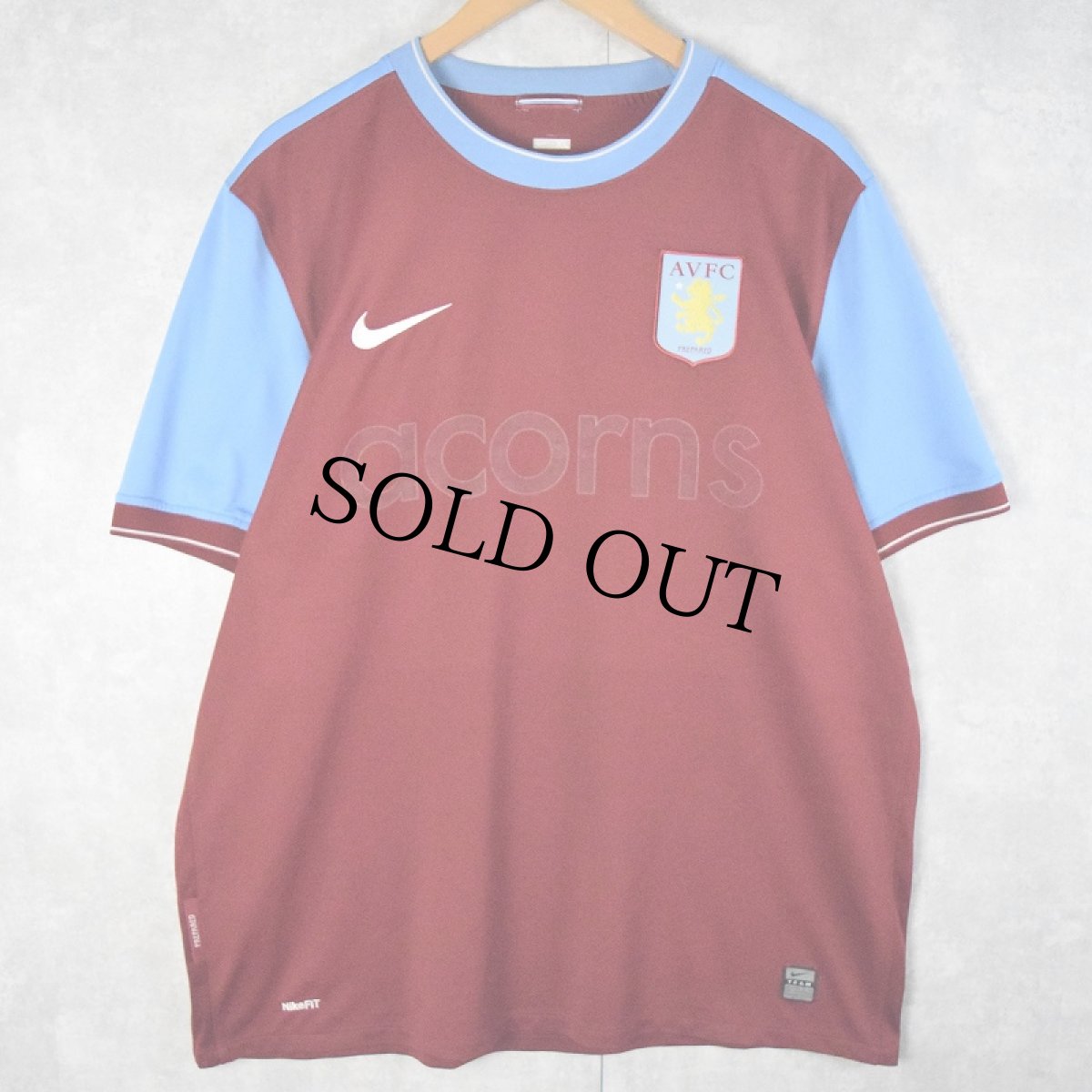 画像1: 2008-2010 NIKE Aston Villa サッカーユニフォームシャツ XL (1)