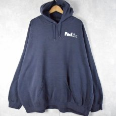 画像2: 90's FedEx 企業ロゴプリントスウェットフーディー 5XL (2)