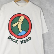 画像1: 90's USA製 "DICK HEAD" シュールイラストTシャツ L (1)