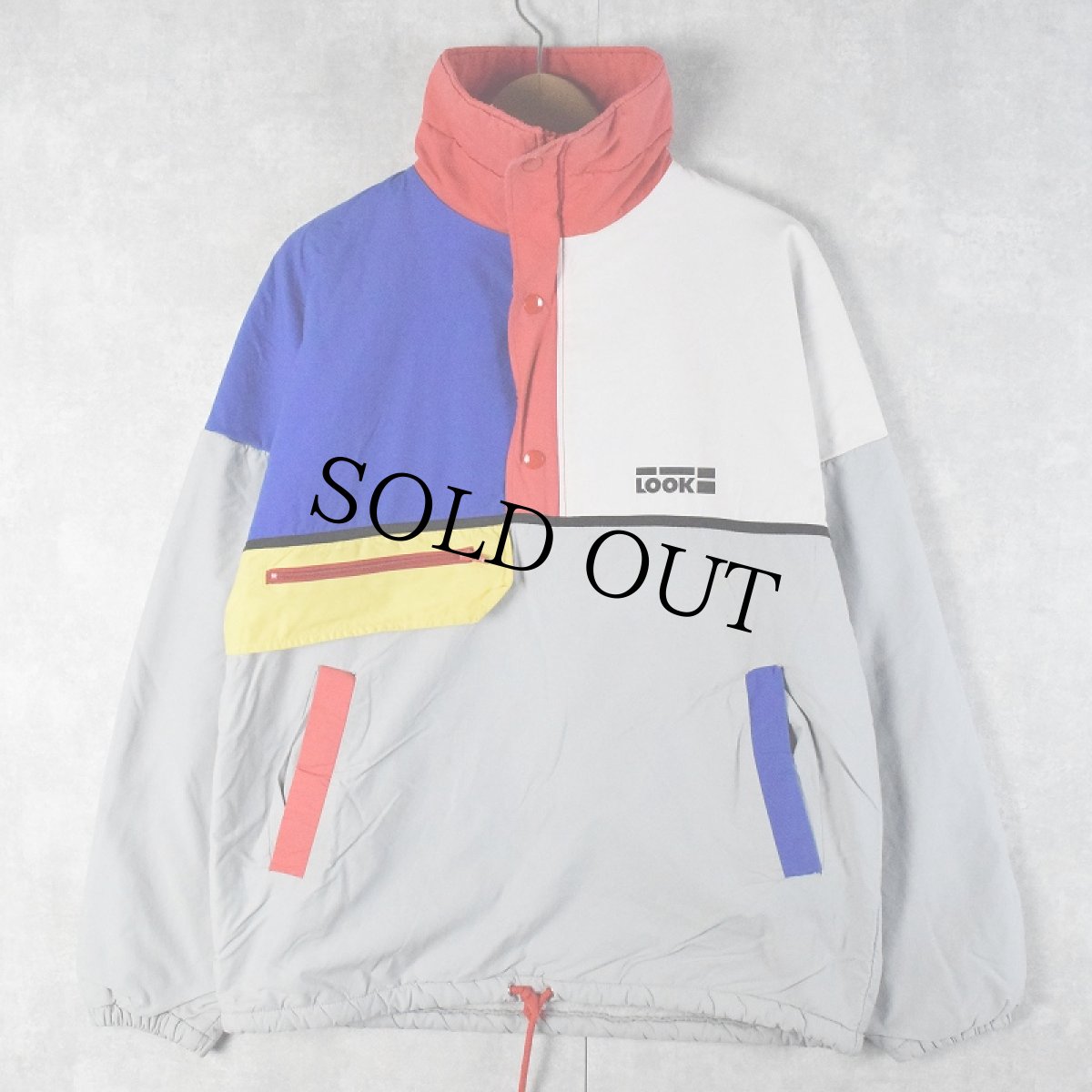 画像1: 【SALE】 90's LOOK FRANCE製 クレイジーパターンプルオーバージャケット M (1)