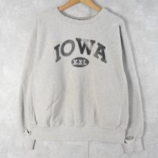 画像1: 90's USA製 REVERSE WEAVE TYPE "IOWA" プリントスウェット M (1)