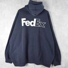 画像1: 90's FedEx 企業ロゴプリントスウェットフーディー 5XL (1)