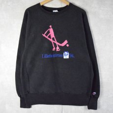 画像1: 90's Champion REVERSE WEAVE USA製 "Lillehammer '94" オリンピック刺繍スウェット BLACK L (1)