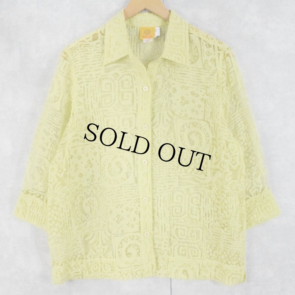 画像4: Rudy Rd. レーヨン×ナイロン 総柄 シースルーシャツ 10 (4)