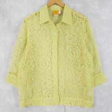 画像4: Rudy Rd. レーヨン×ナイロン 総柄 シースルーシャツ 10 (4)