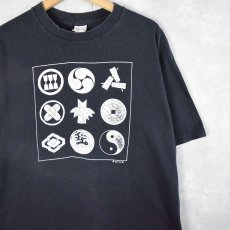 画像1: 80's USA製 紋章プリントTシャツ BLACK XL (1)