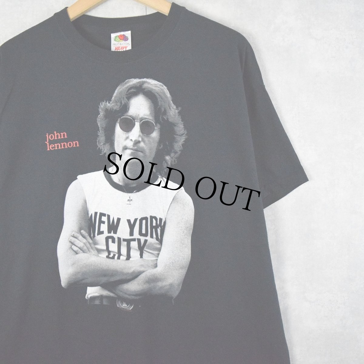 画像1: John Lennon "Imagine" ミュージシャンプリントTシャツ XL (1)