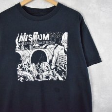 画像1: AVSKUM ハードコアパンクバンドTシャツ BLACK (1)