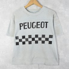 画像1: 70's PEUGEOT 自動車メーカー メッシュ ワイドチェストTシャツ (1)