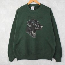 画像2: 90's USA製 "Black Lab" 犬プリントスウェット XL (2)