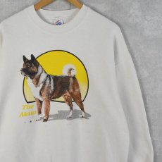 画像1: 90's USA製 "The Akita" 犬プリントスウェット XL (1)