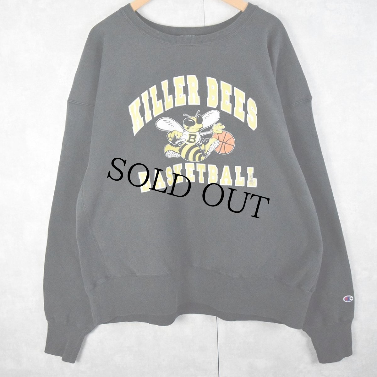 画像1: Champion REVERSE WEAVE "KILLER BEES BASKETBALL " プリントスウェット BLACK XXL (1)