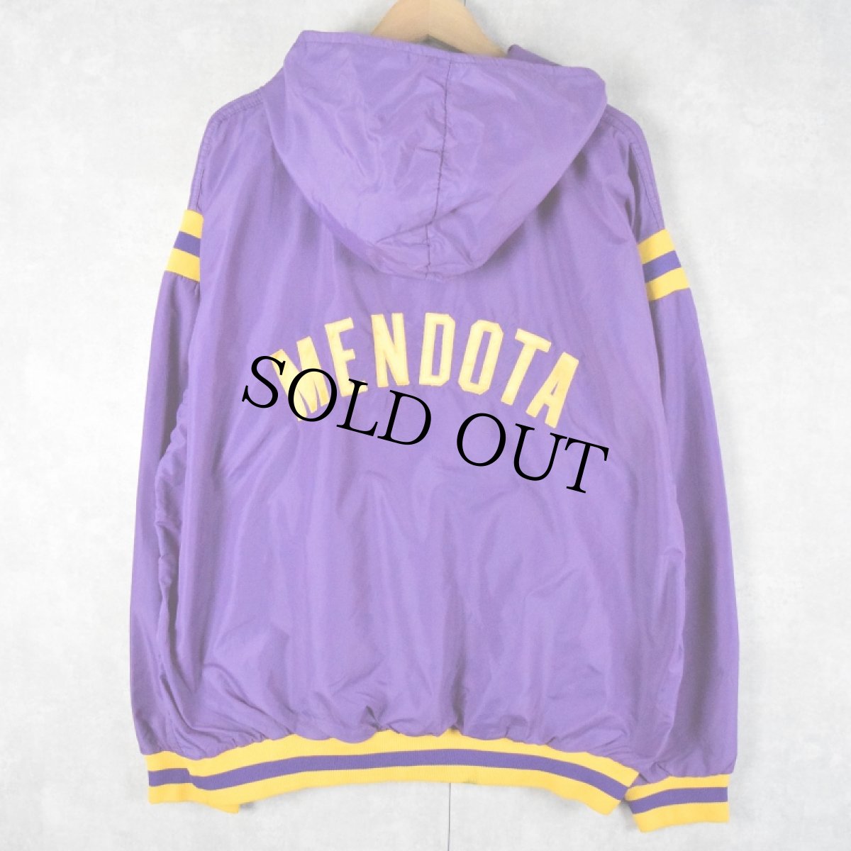 画像2: 70's USA製 "MENDOTA" ハーフジップ ナイロンプルオーバーパーカー XL (2)