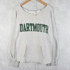 画像1: 80's Champion REVERSE WEAVE トリコタグ USA製 "DARTMOUTH" カットオフ プリントスウェット XL (1)