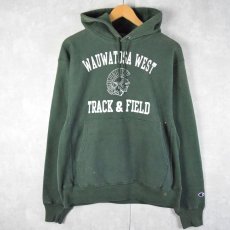 画像1: 2000's Champion REVERSE WEAVE "WAUWATOSA WEST TRACK & FIELD" プリントスウェットフーディー M (1)