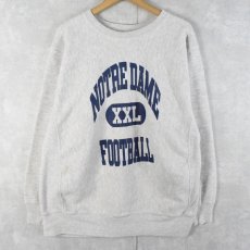 画像1: 90's JANSPORT USA製 REVERSE WEAVE TYPE "NOTRE DAME FOOTBALL" プリントスウェット XL (1)