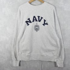 画像1: 90's REVERSE WEAVE TYPE USA製 "NAVY" プリントスウェット L (1)