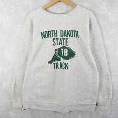画像1: 90's REVERSE WEAVE TYPE USA製 "NORTH DAKOTA STATE TRACK" ウイングフット プリントスウェット L (1)