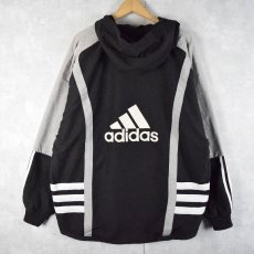 画像2: 90's adidas レースアップ プルオーバージャケット BLACK M (2)