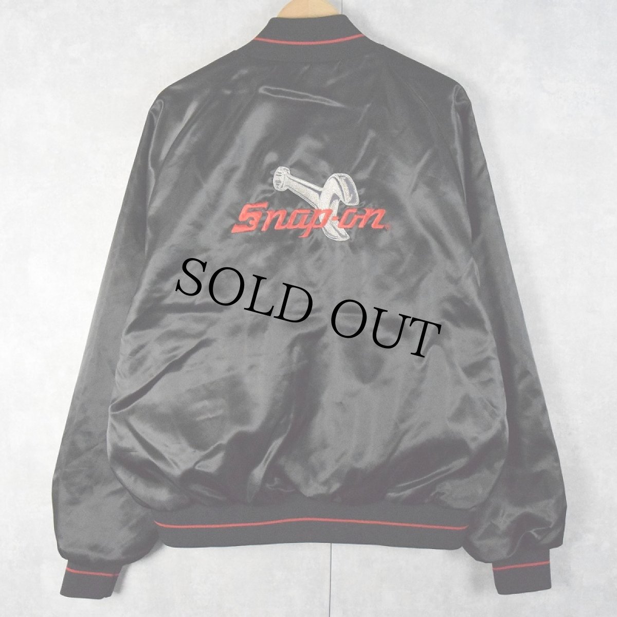 画像2: 80's Snap-on USA製 工具メーカー刺繍 ナイロンジャケット BLACK XL (2)