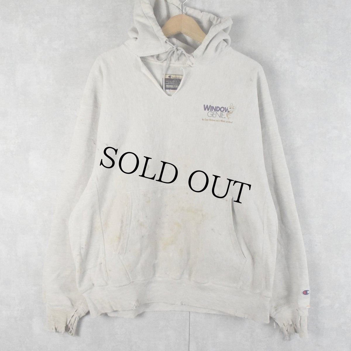 画像2: Champion PREMIUM REVERE WEAVE "WINDOW GENIE" スウェットフーディー L (2)