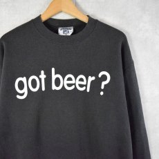 画像1: 90's Lee USA製 "got beer?" パロディプリントスウェット BLACK M (1)