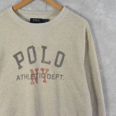 画像1: POLO Ralph Lauren 前V 染み込みプリントスウェット L (1)