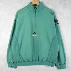 画像1: 90's adidas EQUIPMENT ロゴ刺繍 ハーフジップスウェット M (1)