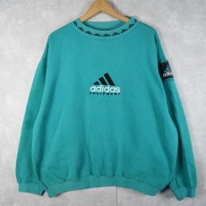 画像1: 90's adidas EQUIPMENT ロゴ刺繍 モックネックスウェット S (1)