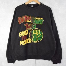 画像1: 80〜90's Public Enemy USA製 "DO THE RIGHT THING FIGHT THE POWER" HIPHOPスウェット BLACK XL (1)