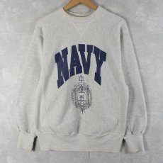 画像1: REVERSE WEAVE TYPE USA製 "NAVY" プリントスウェット M (1)