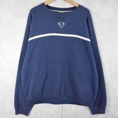 画像1: NIKE 切り替えデザイン ラグランスウェット NAVY XL (1)