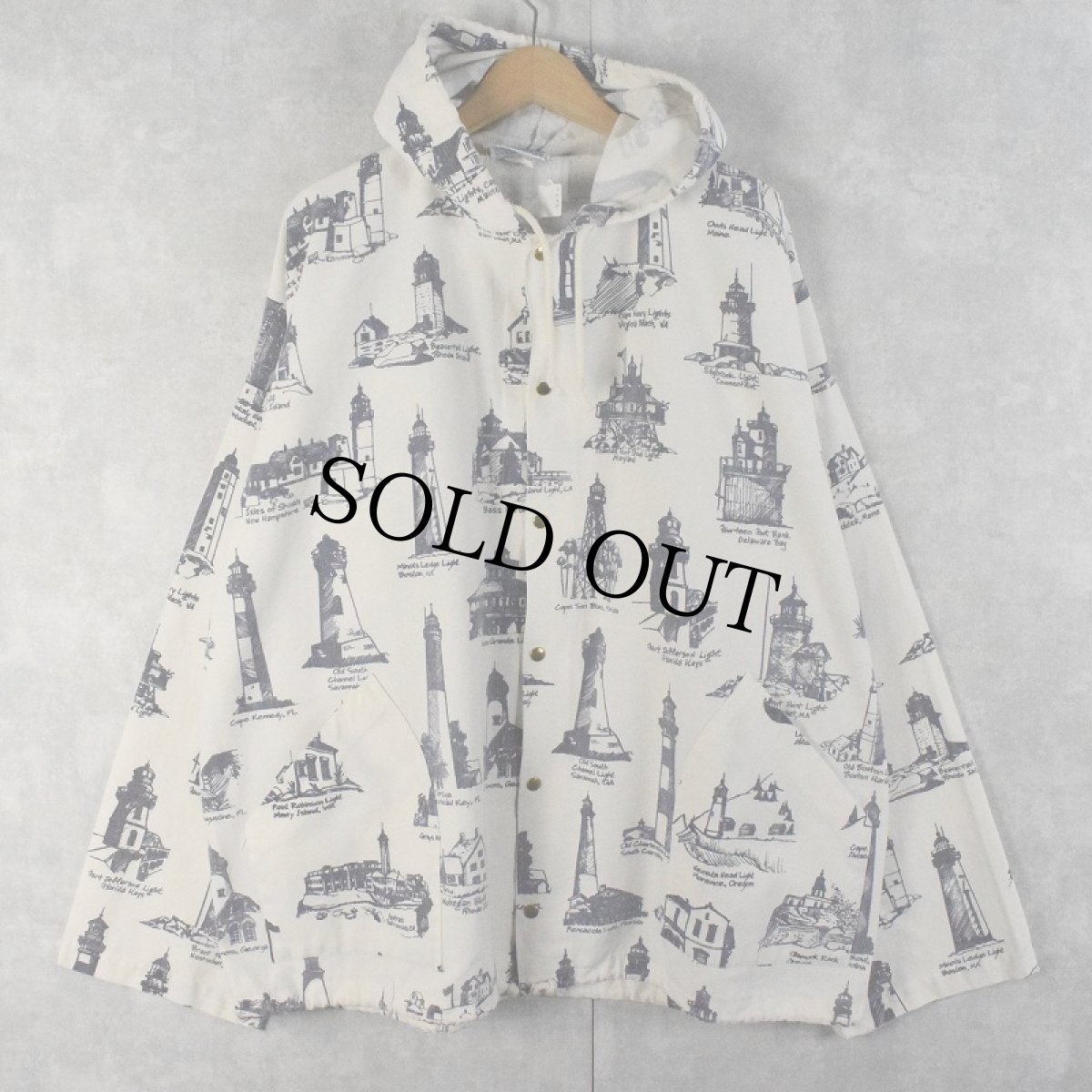 画像1: 80〜90's MICHIGAN RAG "Lighthouse Pattern" Cotton Parka L/XL (1)