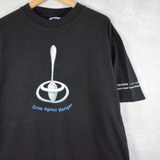 画像1: 90's TOYOTA USA製 "Drive Against Hunger" プリントTシャツ BLACK XL (1)