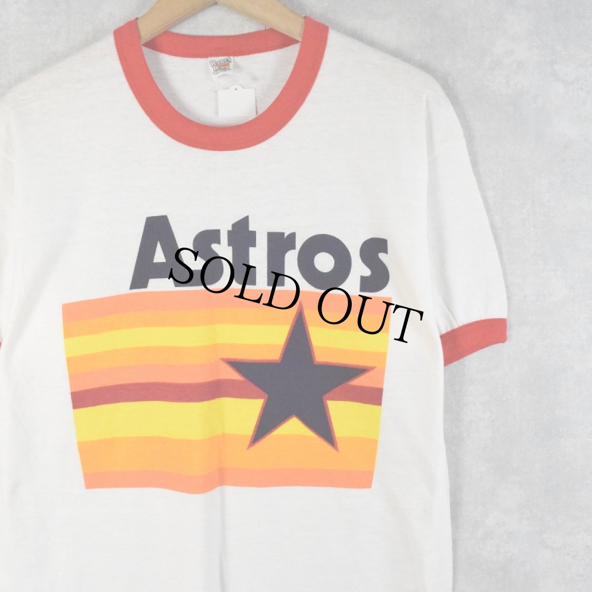 画像1: 70's Hanes USA製 "Astros" リンガーTシャツ L (1)