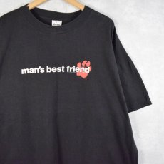 画像1: 90's USA製 "man's best friend" プリントTシャツ BLACK XL (1)