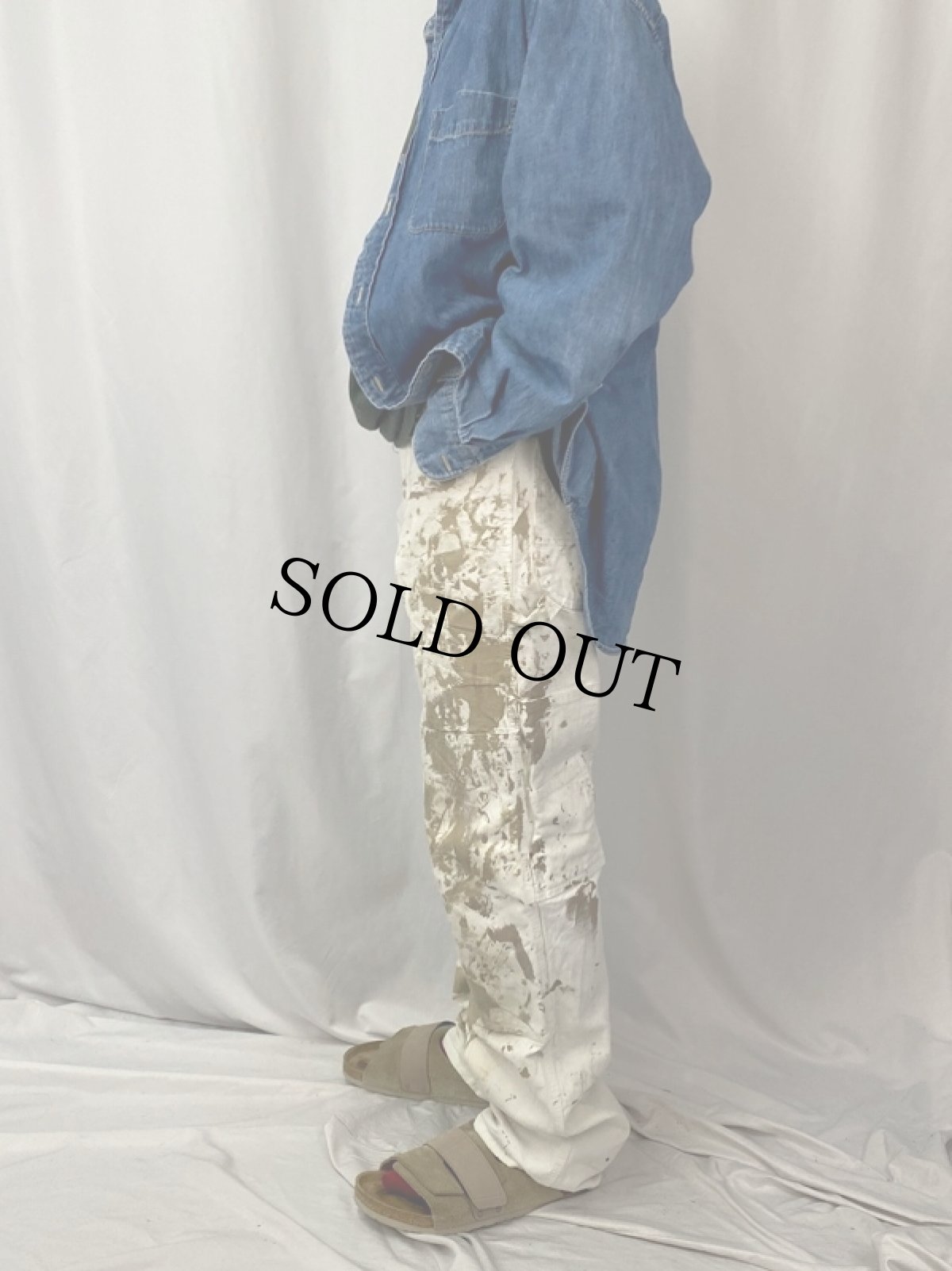 画像3: Dickies ペンキペイント ダブルニーペインターパンツ W34 (3)