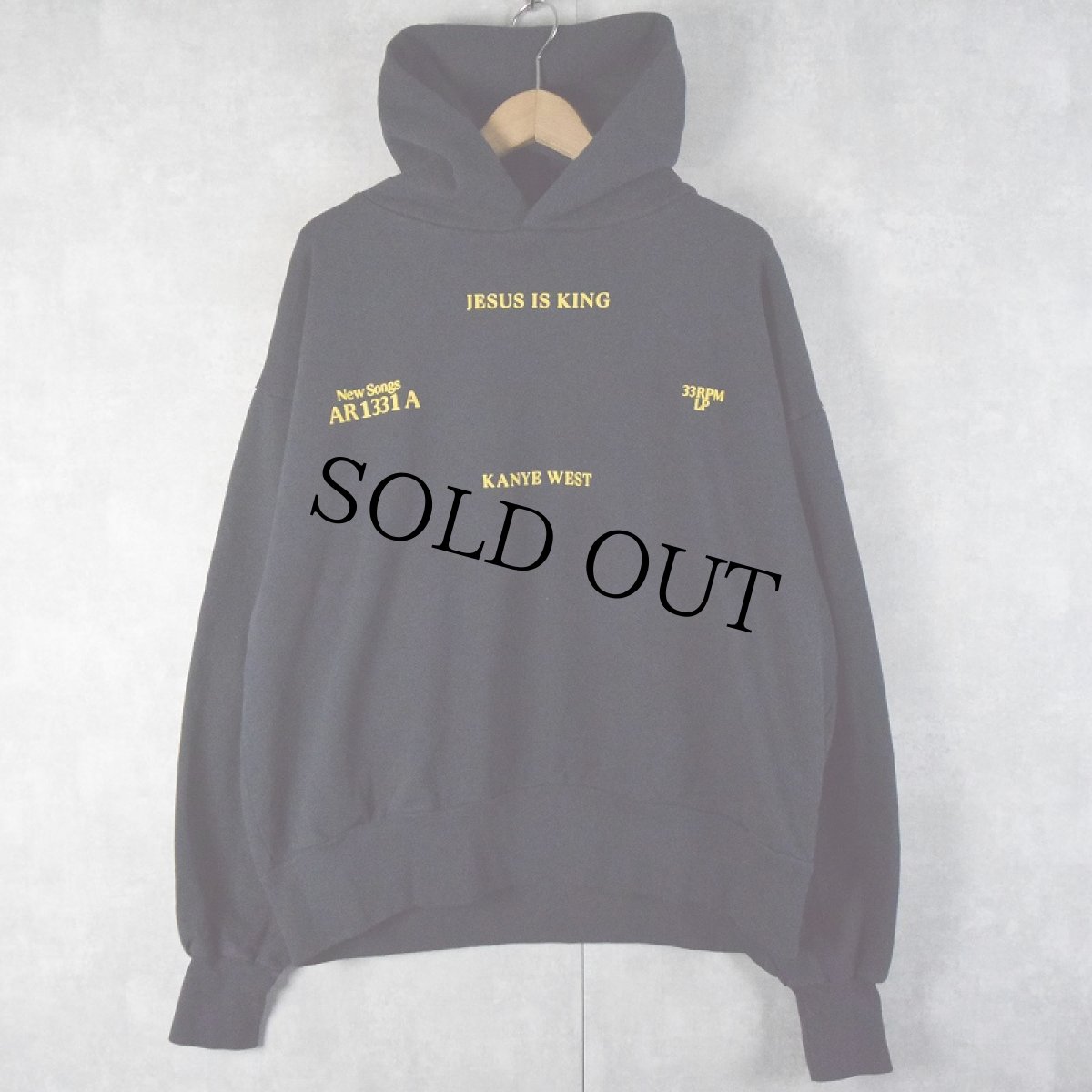 画像2: Kanye West "JESUS IS KING" ヒップホップ スウェットフーディー BLACK (2)
