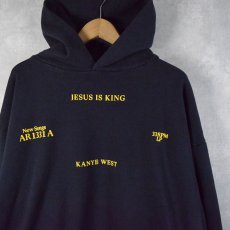 画像1: Kanye West "JESUS IS KING" ヒップホップ スウェットフーディー BLACK (1)