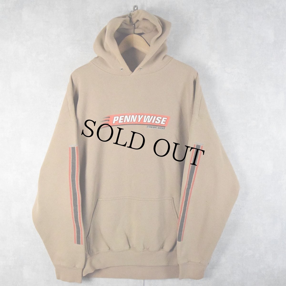 画像2: 90's〜 Pennywise "Straight Ahead" パンクロックバンドスウェットフーディー XL (2)