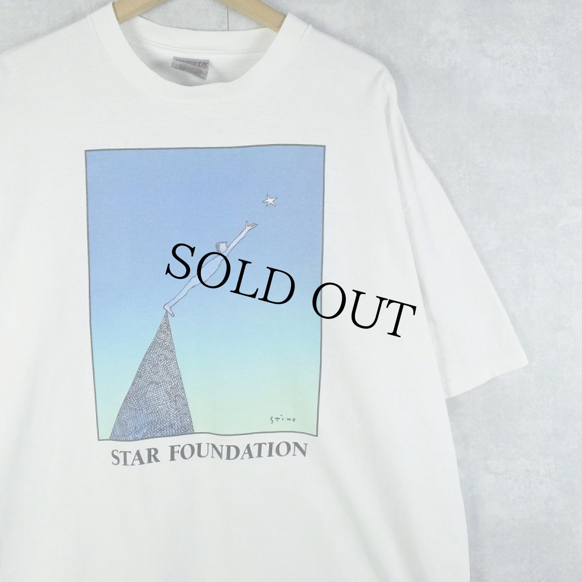 画像1: 90's Richard Stain "Man Reaching For A Star" アートプリントTシャツ XXL (1)