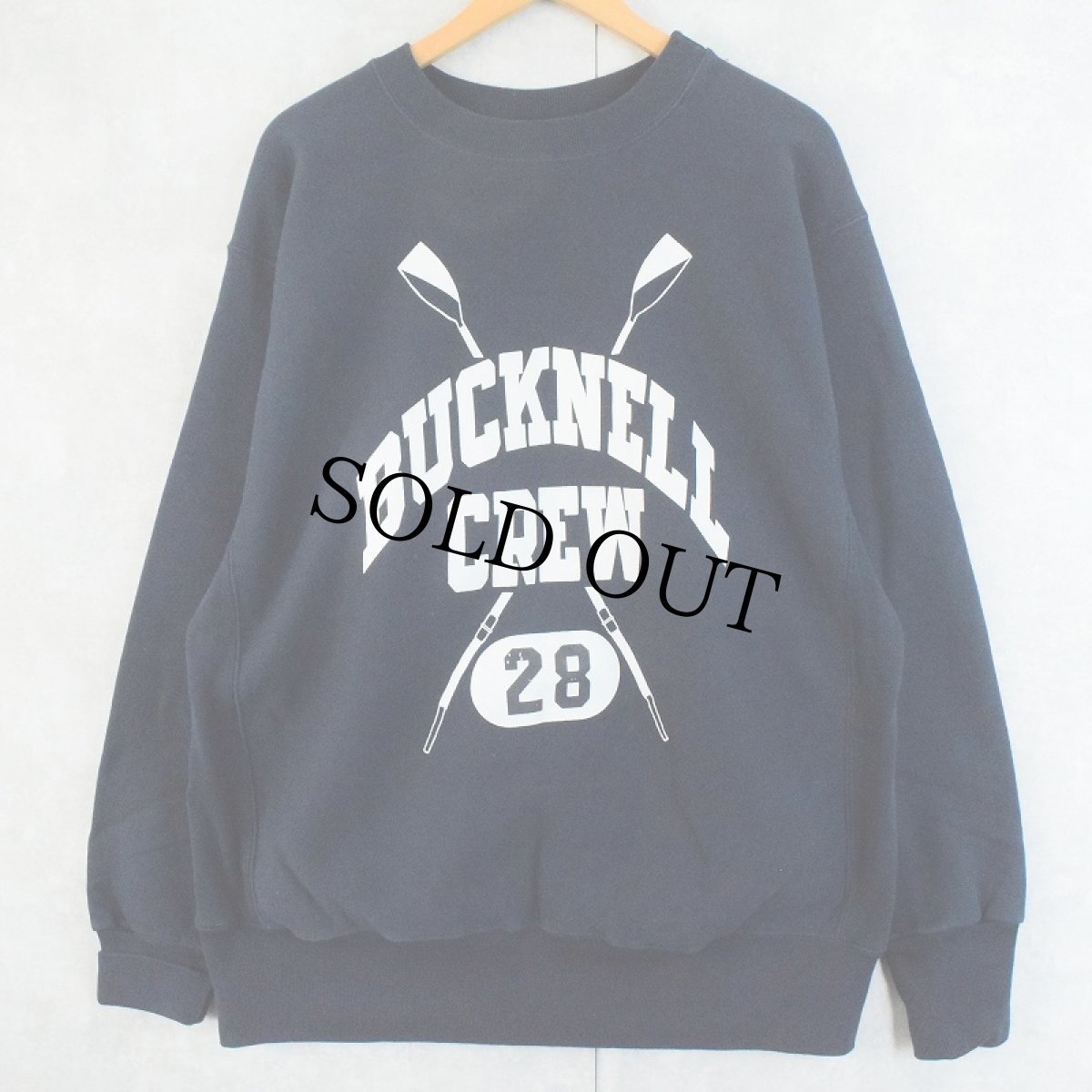 画像1: the cotton exchange USA製 "BUCKNELL CREW" ロゴプリントスウェット NAVY XL (1)