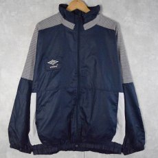 画像1: 80〜90's UMBRO ロゴ刺繍ナイロンジャケット NAVY XL (1)