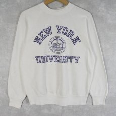画像1: 70〜80's Collegiate Pacific USA製 "NEW YORK UNIVERSITY" プリントラグランスウェット M (1)