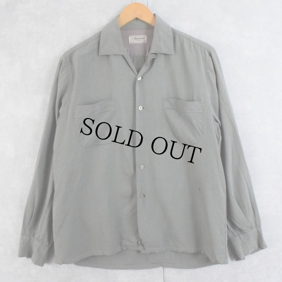 画像1: 50〜60's Stanwood CASUALS レーヨンオープンカラーシャツ M (1)
