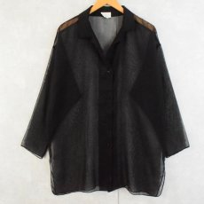 画像1: 80〜90's MODA INTL オープンカラーシースルーシャツ ONESIZE (1)